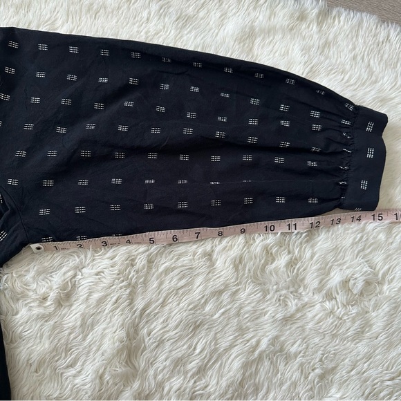 Madewell Blouse Kinston Side-Button Wrap Top in Textured Dobby True Black XL NWT - Picture 13 of 13